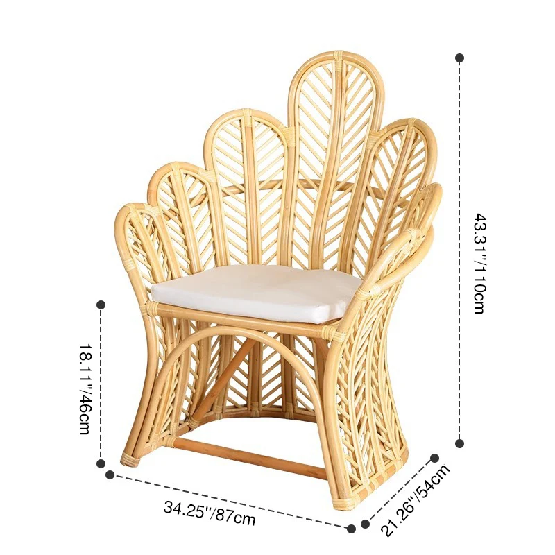 Handcrafted Indonesian Rattan Accent Chair - Boho Handwoven And Breathable Comfort For Living Room & Bedroom