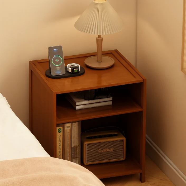 Modern Minimalist Bamboo MDF Acrylic Faux Rattan Rectangular Storage Cabinet 1/2/3-Cabinets For Bedroom