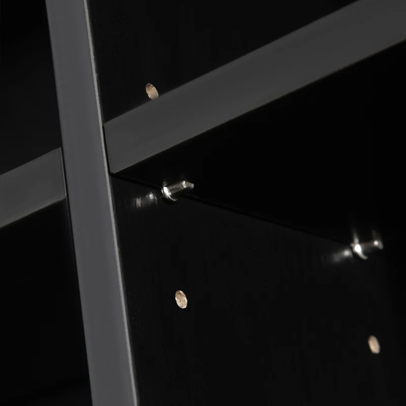 Étagère de rangement pour cd et dvd 102 x 23,5 x 195 cm grande capacité tablettes réglables contemporain en MDF noir 21_0002377