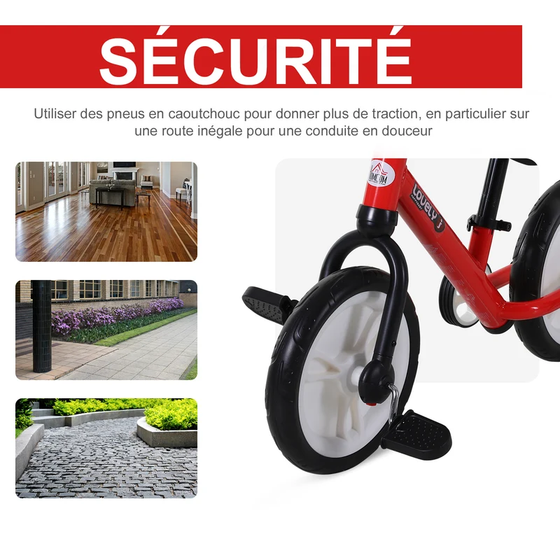 Vélo draisienne 2 en 1 enfant 85 x 36 x 54 cm selle réglable 33-38 cm pneus mousse eva moderne design en acier rouge 21_0000451