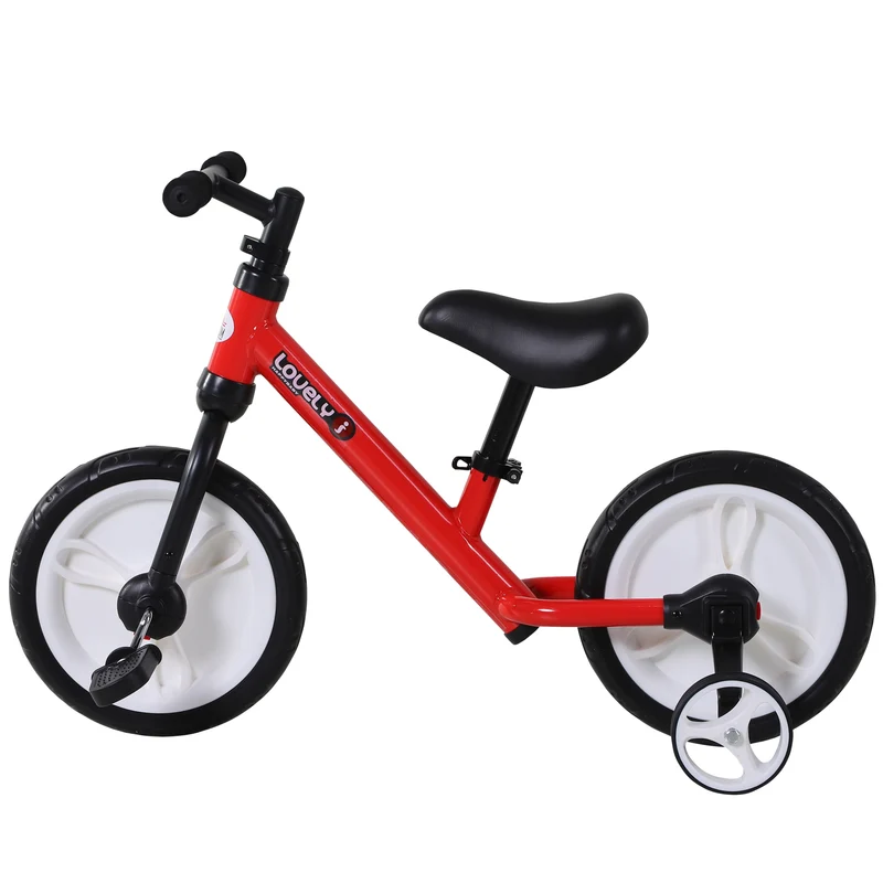 Vélo draisienne 2 en 1 enfant 85 x 36 x 54 cm selle réglable 33-38 cm pneus mousse eva moderne design en acier rouge 21_0000451