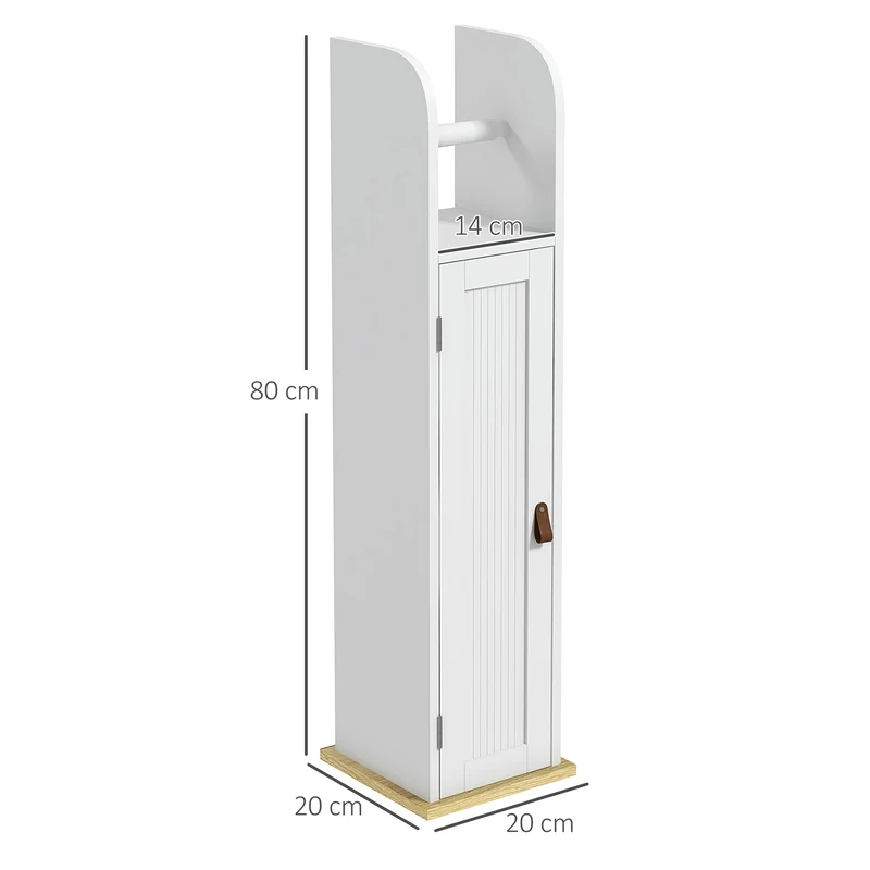 Meuble de salle de bain colonne 20 x 20 x 80 cm gain de place et étagères réglables épuré contemporain en MDF blanc 21_0001959