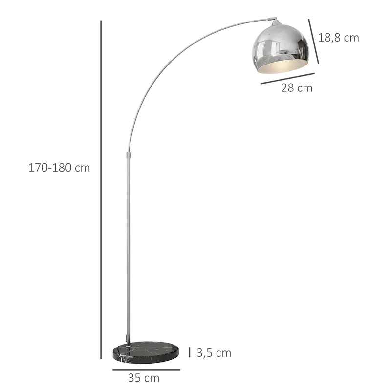 Lampadaire arc salon 115 x 30 x 180 cm réglable base solide fini mat ambiance cosy vintage contemporain en métal noir 21_0007031