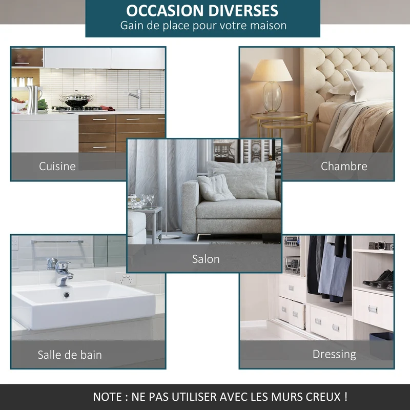 Kit complet porte coulissante 93 x 4 cm rail 186 x 3 cm gain de place installation facile style industriel en acier gris 21_0007137