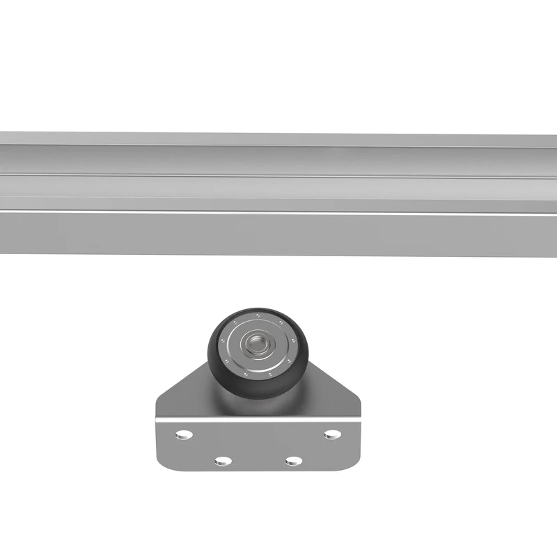 Kit complet porte coulissante 93 x 4 cm rail 186 x 3 cm gain de place installation facile style industriel en acier gris 21_0007137