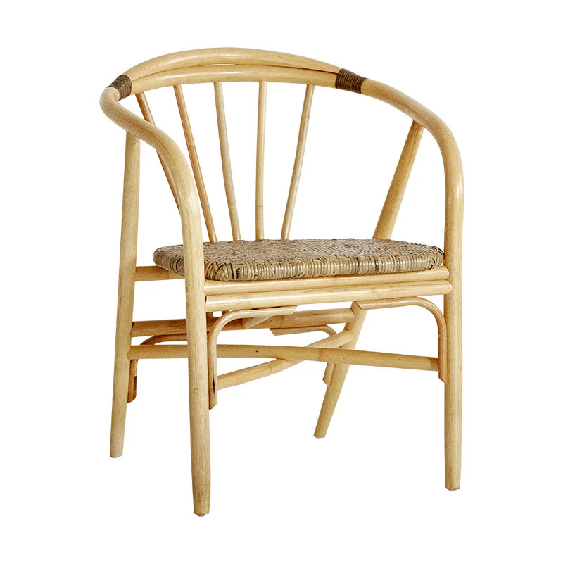 Contemporary Boho Accent Chair - Premium Indonesian Rattan: Hand-Woven Craftsmanship, Natural Rattan Texture, Durable & Skin-Friendly For Living Room & Bedroom