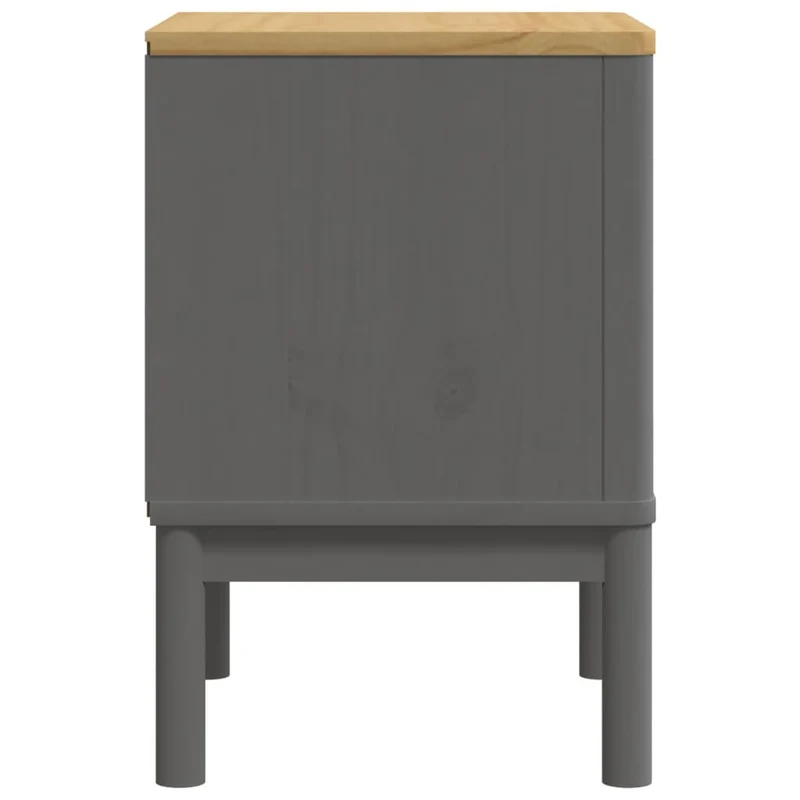 Table de chevet avec deux tiroirs 45 x 39 x 57 cm bois de pin massif gris DEC033915