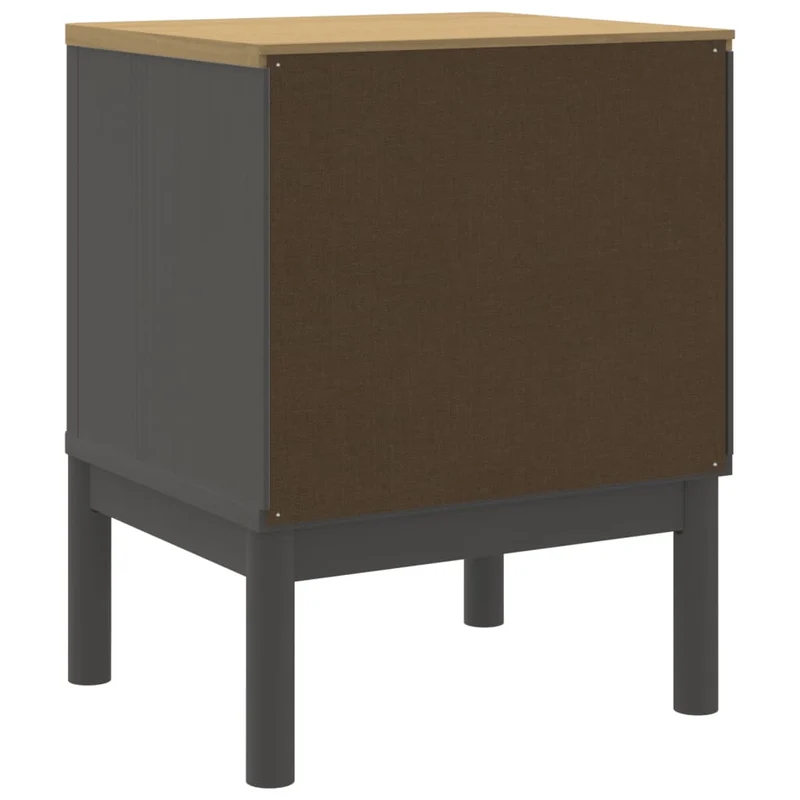 Table de chevet avec deux tiroirs 45 x 39 x 57 cm bois de pin massif gris DEC033915
