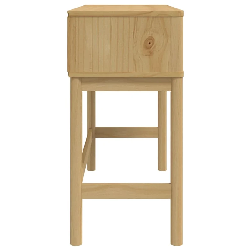 Table d'appoint console pratique avec tiroirs pour une entrée organisée 89,5 x 36,5 x 73 cm pin massif brun DEC031990