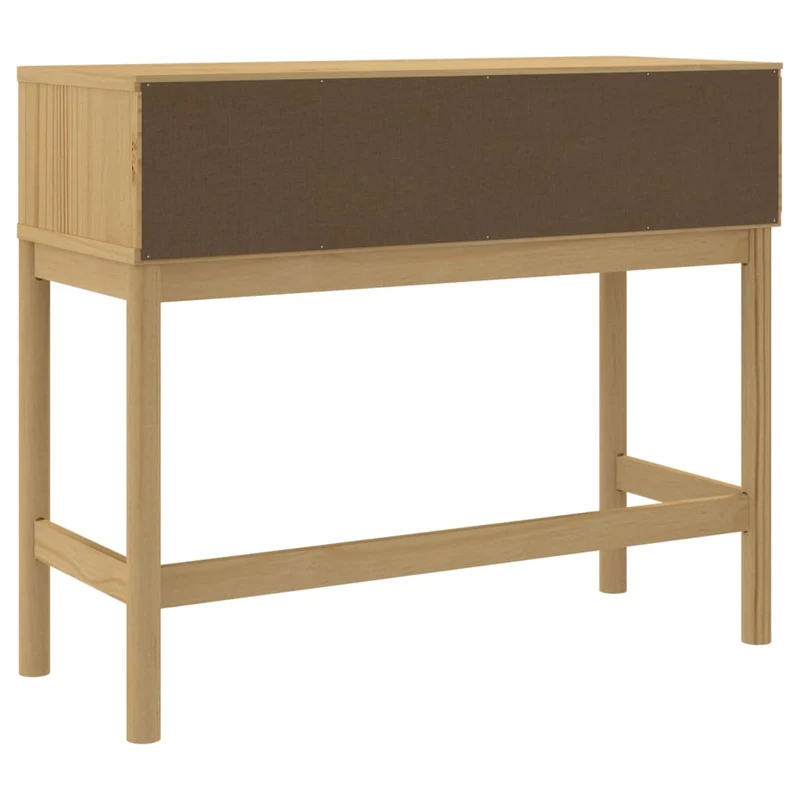 Table d'appoint console pratique avec tiroirs pour une entrée organisée 89,5 x 36,5 x 73 cm pin massif brun DEC031990