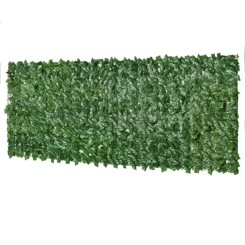 Haie artificielle brise vue balcon 300 x 100 cm intimité optimale feuillage réaliste décoratif tendance en pe vert foncé 21_0003929