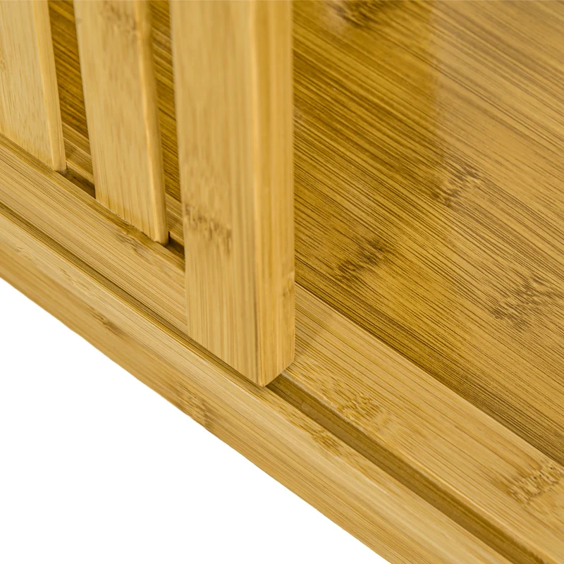 Armoire semi-ouverte 145 x 35 x 165 cm rangement 11 compartiments tringle 115 cm style naturel cosy en bambou naturel 21_0001617