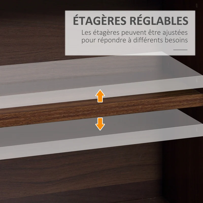 Étagère de rangement pour cd et dvd capacité 102 x 23,5 x 195 cm 36 compartiments réglables contemporain en MDF marron 21_0002378