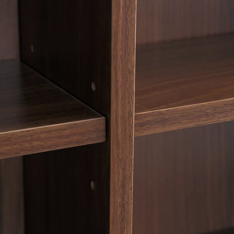 Étagère de rangement pour cd et dvd capacité 102 x 23,5 x 195 cm 36 compartiments réglables contemporain en MDF marron 21_0002378