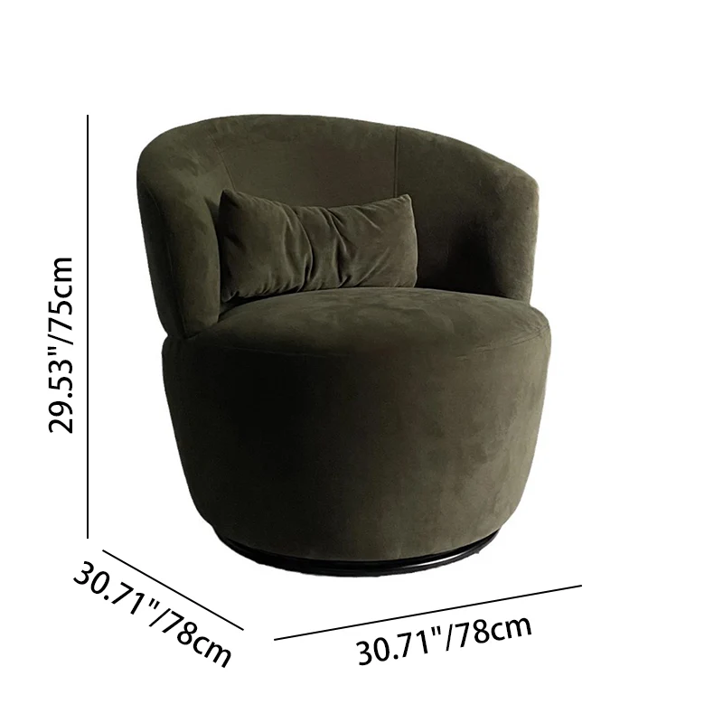 Contemporary Nordic Curved Sherpa Fabric Velvet Cotton-Linen Solid Wood Accent Chair Backrest Armless For Living Room