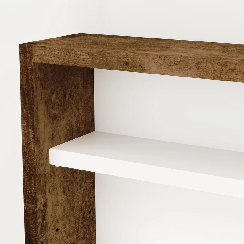 Vitrine murale pour collection 80 x 9,5 x 60 cm 4 étagères réglables portes coulissantes moderne en bois mélaminé marron 21_0001779
