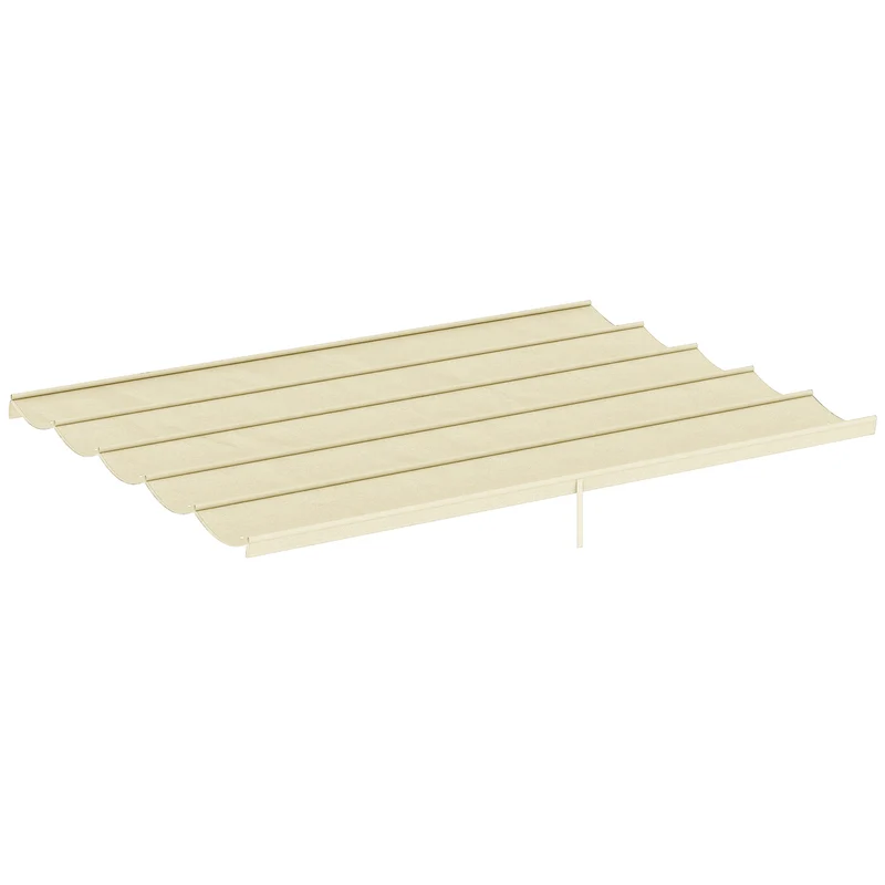 Toile de toit pergola rétractable 350 x 260 cm protection solaire 10 œillets drainage anti uv moderne en polyester crème 21_0004809