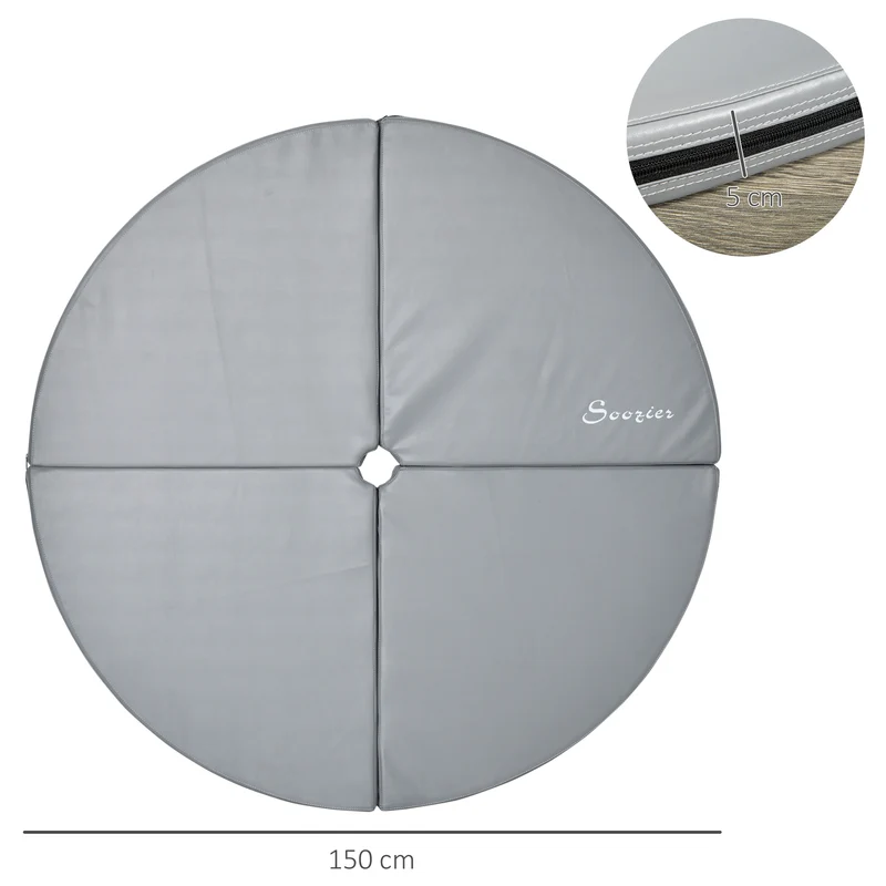 Tapis de protection pliable pour danse verticale 150 x 5 cm antichoc imperméable salle de sport épuré en plastique gris 21_0006909