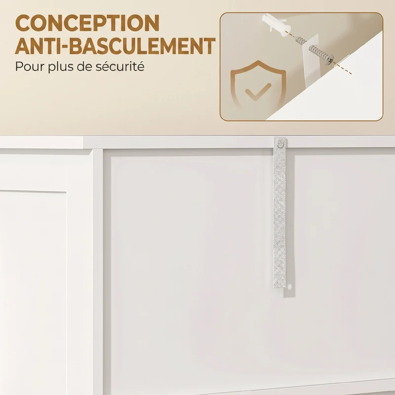 Meuble haut de salle de bain colonne 60 x 30 x 170,5 cm étagère réglable rangement style moderne épuré en MDF blanc 21_0002017