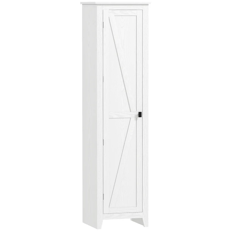 Armoire de rangement buffet cuisine 43,5 x 40 x 170 cm 5 niveaux 2 étagères réglables minimaliste épuré en MDF blanc 21_0002868