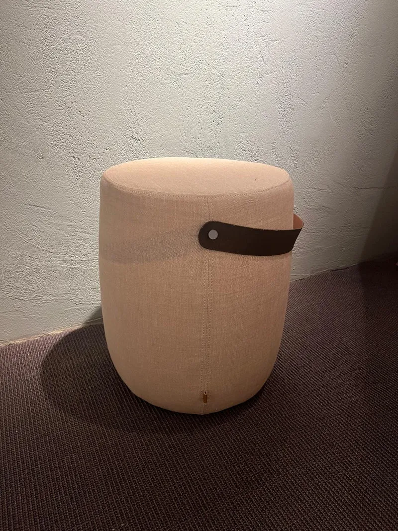 Milo Stool With Tan Leather Stripe