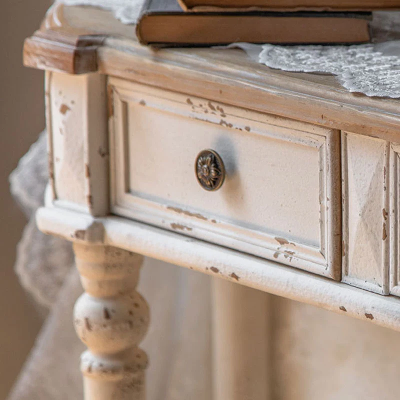 Traditional Vintage Fir Wood Rectangular Entryway Table With 2-Drawer Storage For Foyer, Living Room & Bedroom