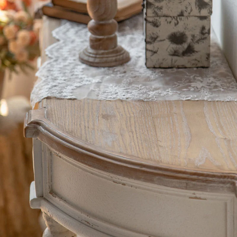 Traditional Vintage Fir Wood Rectangular Entryway Table With 2-Drawer Storage For Foyer, Living Room & Bedroom