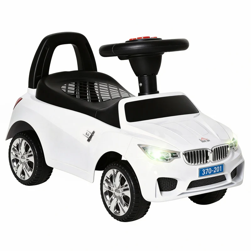 Porteur voiture à pousser 63.5 x 28 x 36 cm rangement sous siège antibasculement style moderne scandinave en PP blanc 21_0000504