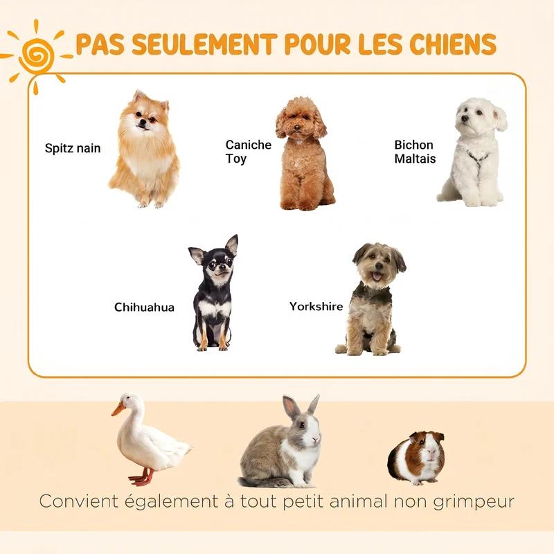 Enclos modulable pour petits animaux extérieur 61 x 61 x 1 cm pliable porte verrouillable moderne épuré en métal noir 21_0007382