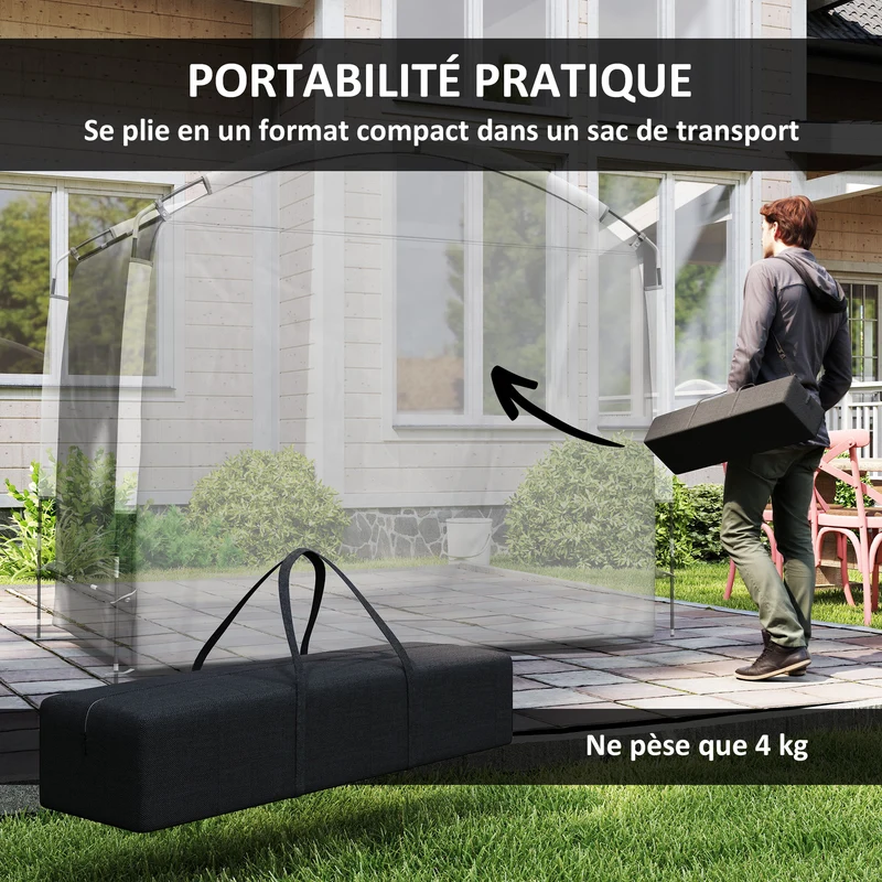 Abri vélo portable pour 3-4 vélos 205 x 140 x 188 cm avec poches latérales imperméable épuré en polyester gris foncé 21_0004903