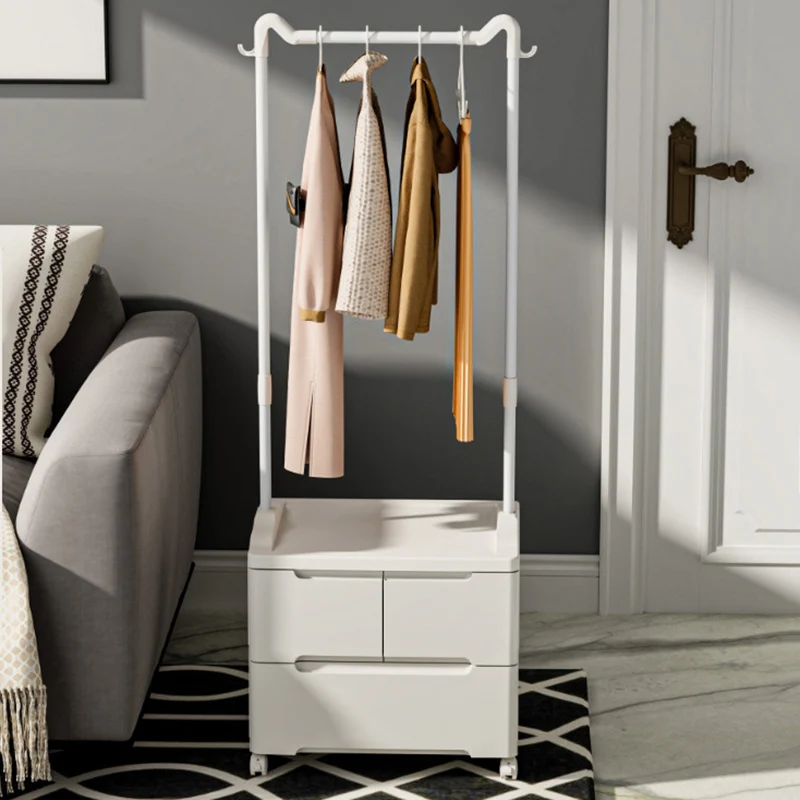 Modern Minimalist Cat Ear Shape Rectangular PP Carbon Steel Movable Storage Cabinet 3-Cabinet For Bedroom