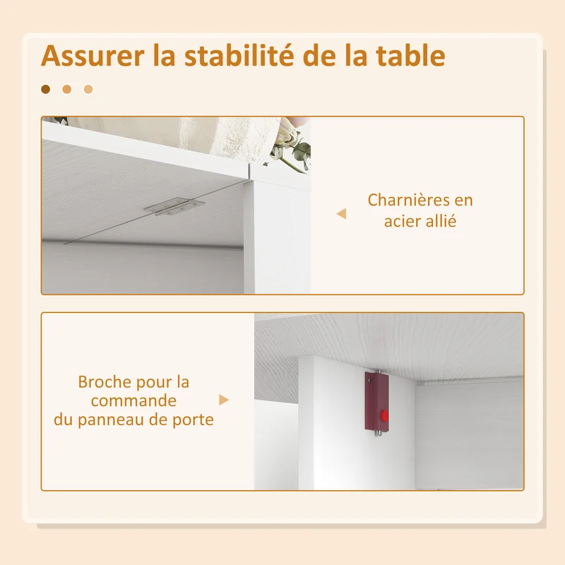 Table à manger pliante ovale 163 x 80 x 75 cm pour 6 personnes surface mélaminée moderne en panneau de particules blanc 21_0003242