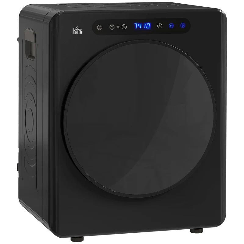 Sèche-linge à évacuation 49 x 43 x 61 cm séchage rapide anti-froissage inversé moderne épuré en acier inoxydable noir 21_0007090