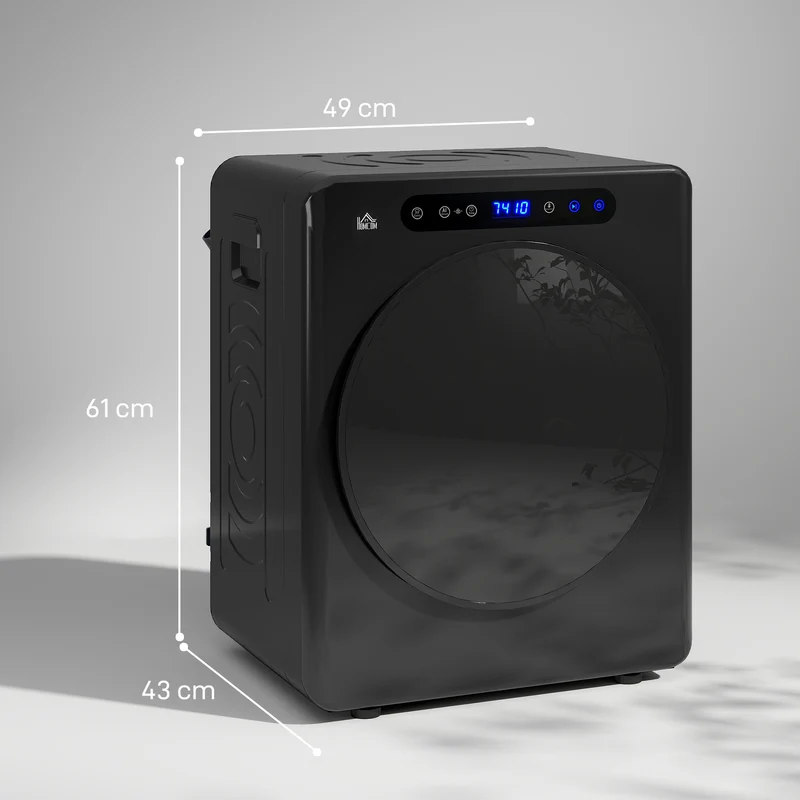 Sèche-linge à évacuation 49 x 43 x 61 cm séchage rapide anti-froissage inversé moderne épuré en acier inoxydable noir 21_0007090