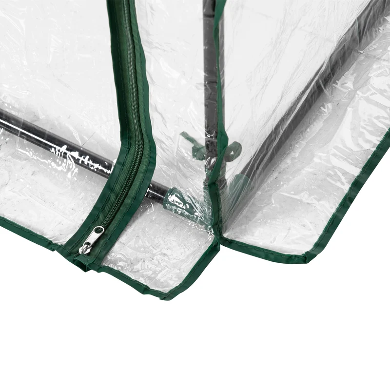 Serre de jardin pour légumes 100 x 50 x 150 cm protection anti-uv porte zippée style moderne épuré en PVC transparent 21_0004171