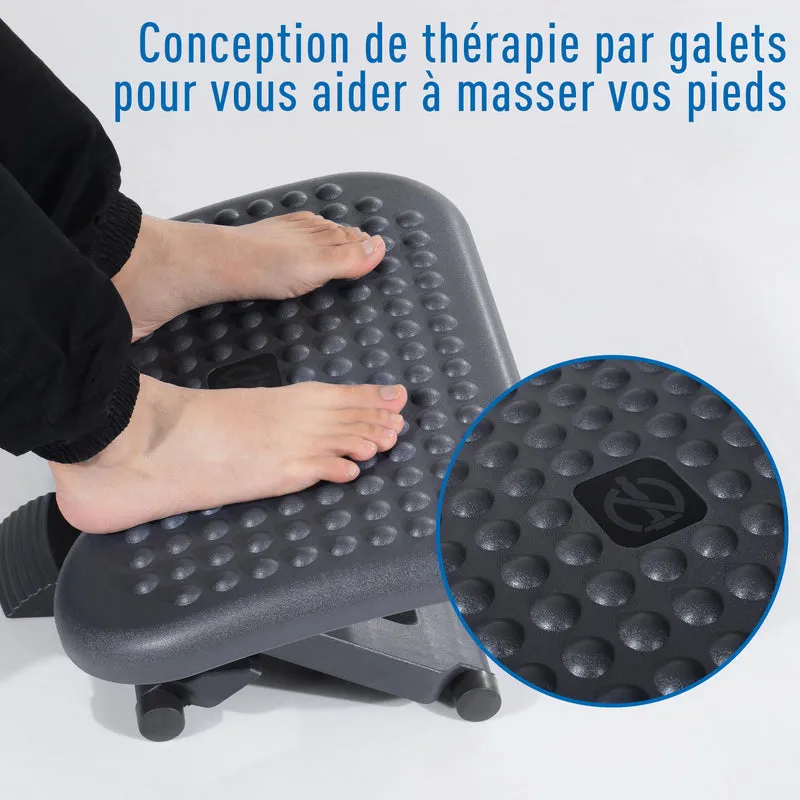 Repose-pieds de bureau et maison forme courbée 46 x 35 x 17 cm ergonomique antidérapant moderne épuré en HIPS gris foncé 21_0006355