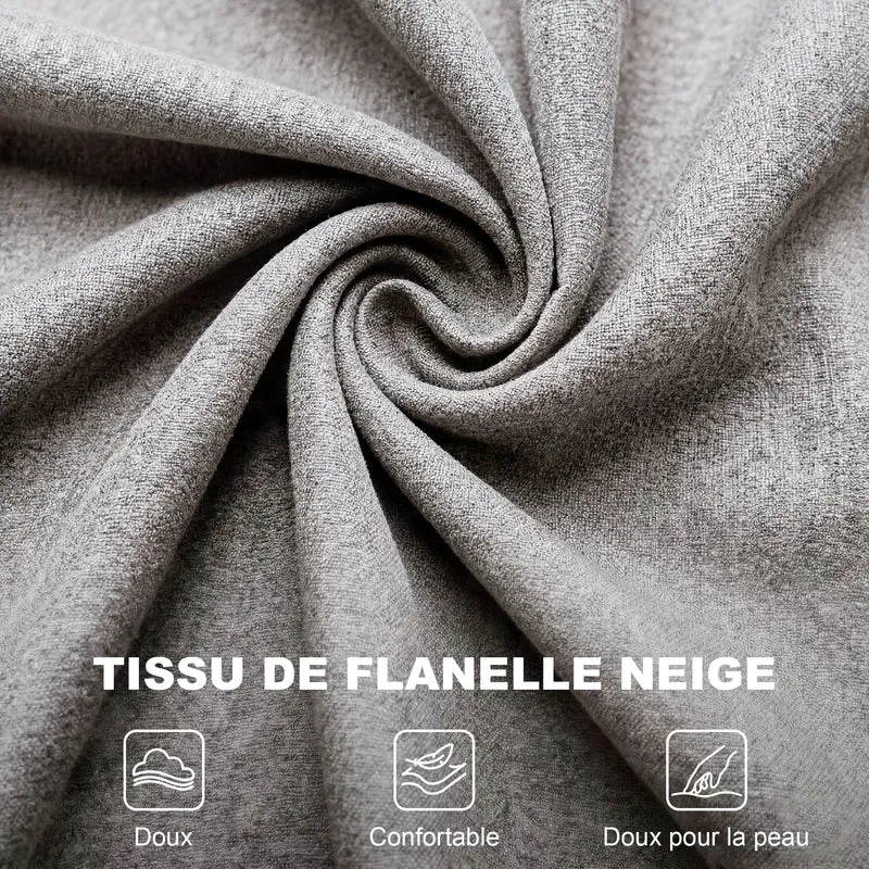 Fauteuil de salon à oreilles capitonné 74 x 86 x 102 cm assise large grand confort style classique en polyester gris 21_0001764