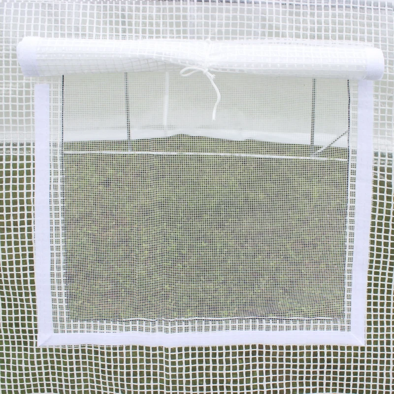 Bâche serre tunnel jardin 300 x 200 x 200 cm protection froid porte zippée ventilée contemporain en polyéthylène blanc 21_0004161