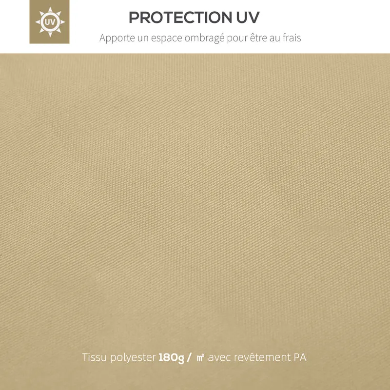 Toit de remplacement pour pavillon 3 x 3 m imperméable ombrage compatible métal contemporain extérieur en polyester beige 21_0004733