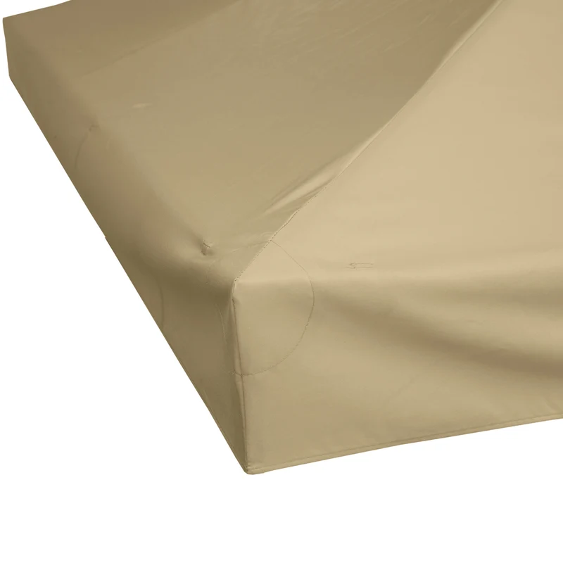Toit de remplacement pour pavillon 3 x 3 m imperméable ombrage compatible métal contemporain extérieur en polyester beige 21_0004733
