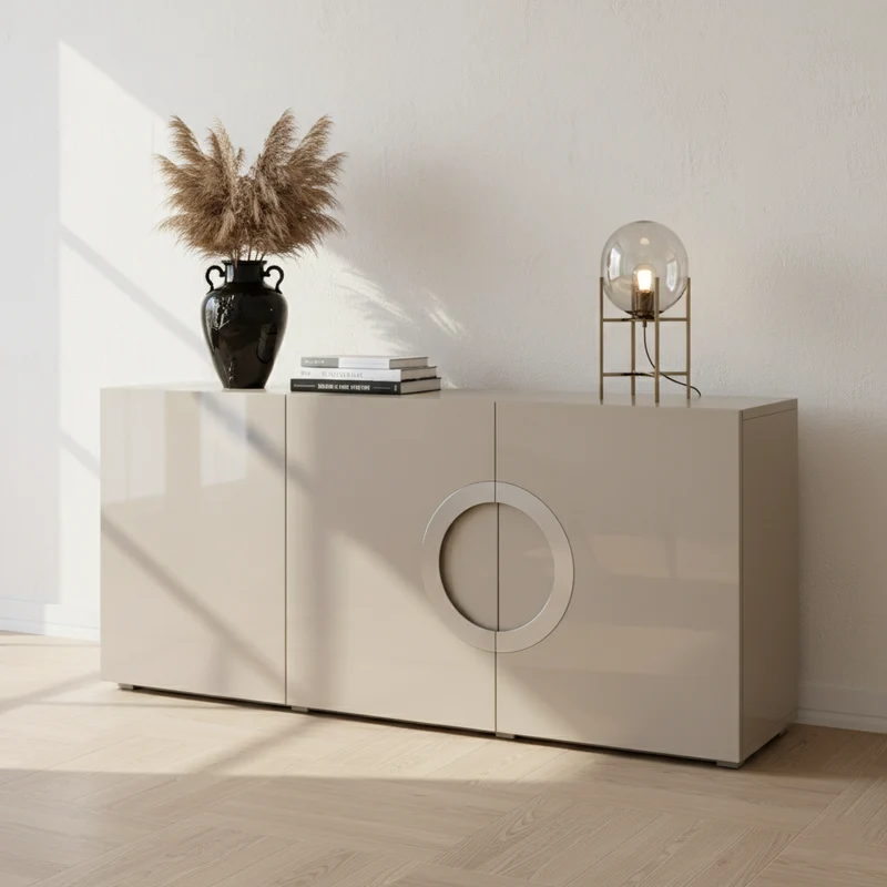 Modern Minimalist Rectangular Storage Cabinet - MDF: Ready-to-Use, Sturdy Stable & Easy-to-Clean Storage For Living Room