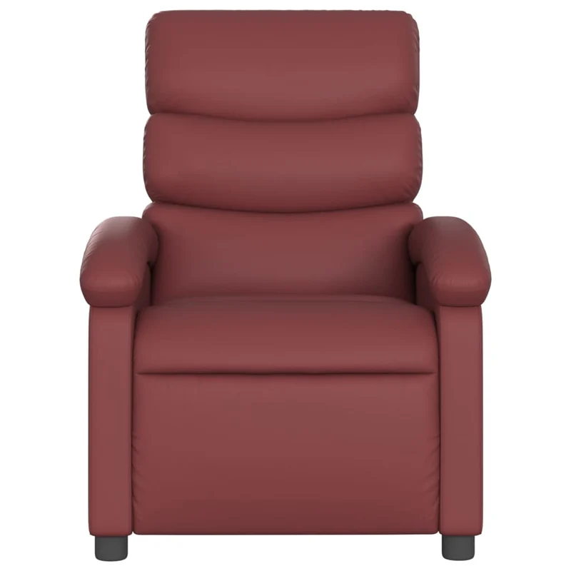 Fauteuil de relaxation TV fonction massage inclinable 6 points de massage en PVC rouge bordeaux DEC027080