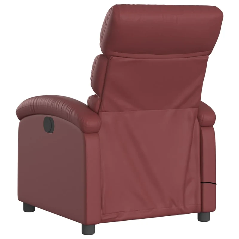 Fauteuil de relaxation TV fonction massage inclinable 6 points de massage en PVC rouge bordeaux DEC027080