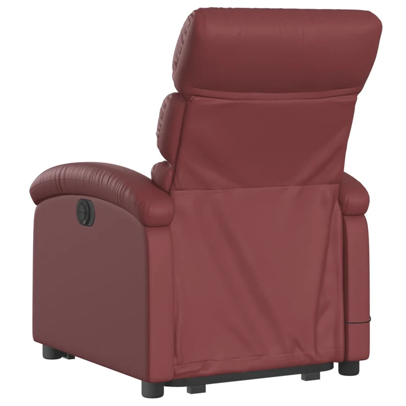 Fauteuil de relaxation fonction massage et inclinable en PVC rouge bordeaux DEC027830