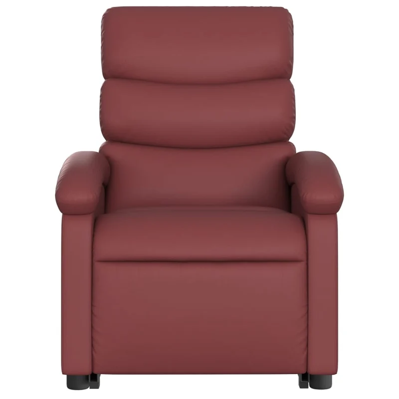 Fauteuil de relaxation fonction massage et inclinable en PVC rouge bordeaux DEC027830