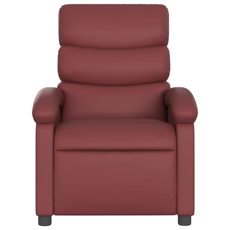 Fauteuil de relaxation TV fonction massage inclinable électrique 6 points de massage en PVC rouge bordeaux DEC027243