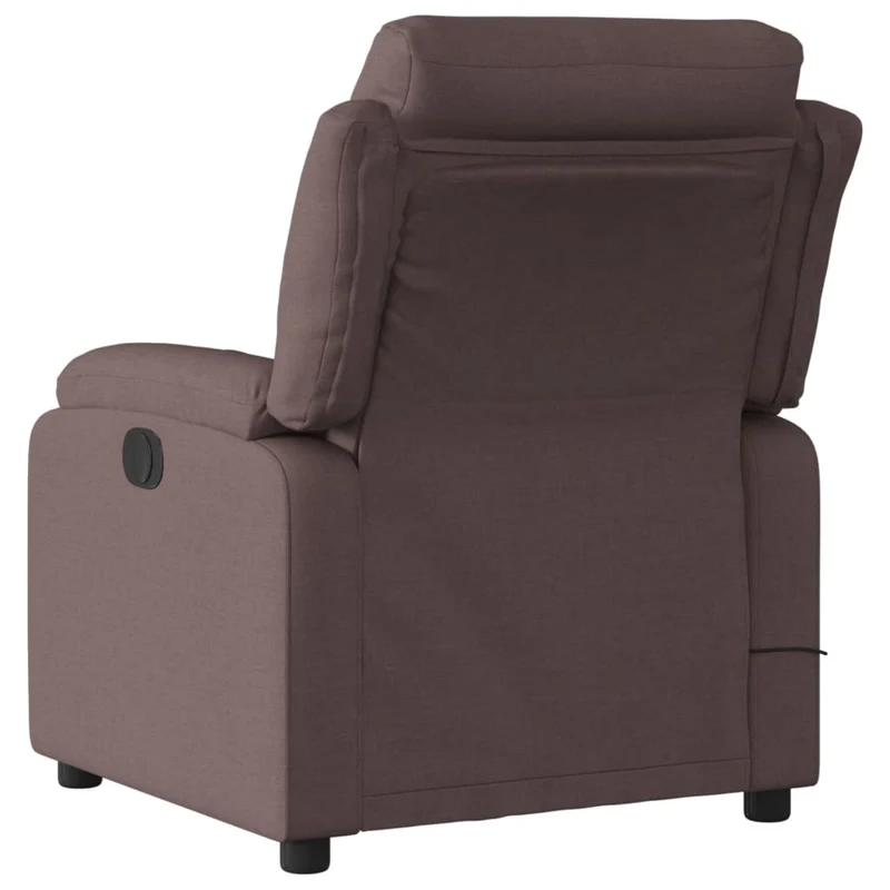 Fauteuil de relaxation TV fonction massage inclinable inclinaison manuelle en tissu marron foncé DEC026987