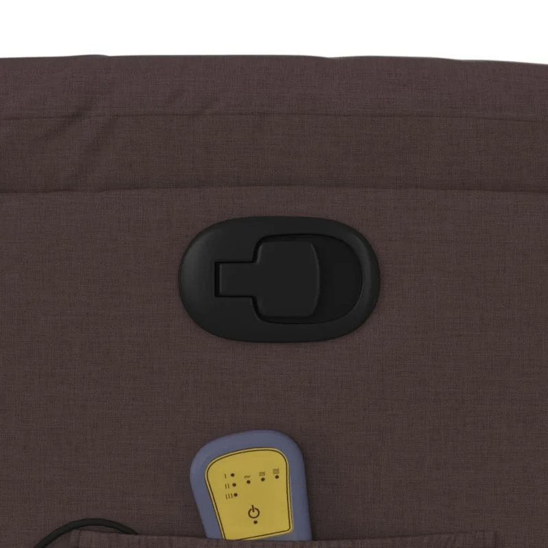 Fauteuil de relaxation TV fonction massage inclinable inclinaison manuelle en tissu marron foncé DEC026987