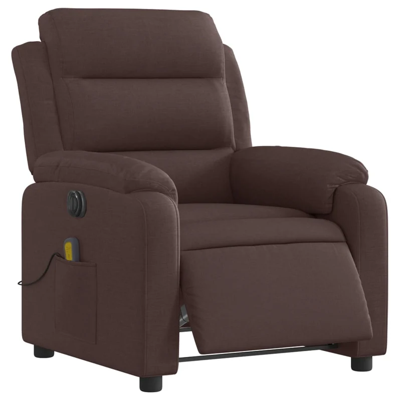Fauteuil de relaxation TV fonction d'inclinaison électrique en tissu marron foncé DEC027195