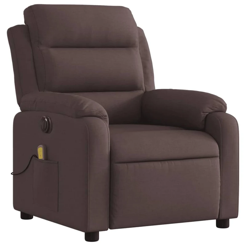 Fauteuil de relaxation TV fonction d'inclinaison électrique en tissu marron foncé DEC027195